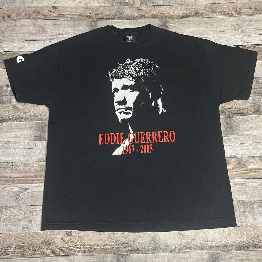 Eddie Guerrero Shirt Size 2XL Black Vintage 2000s Y2K Wrestling Tee RIP